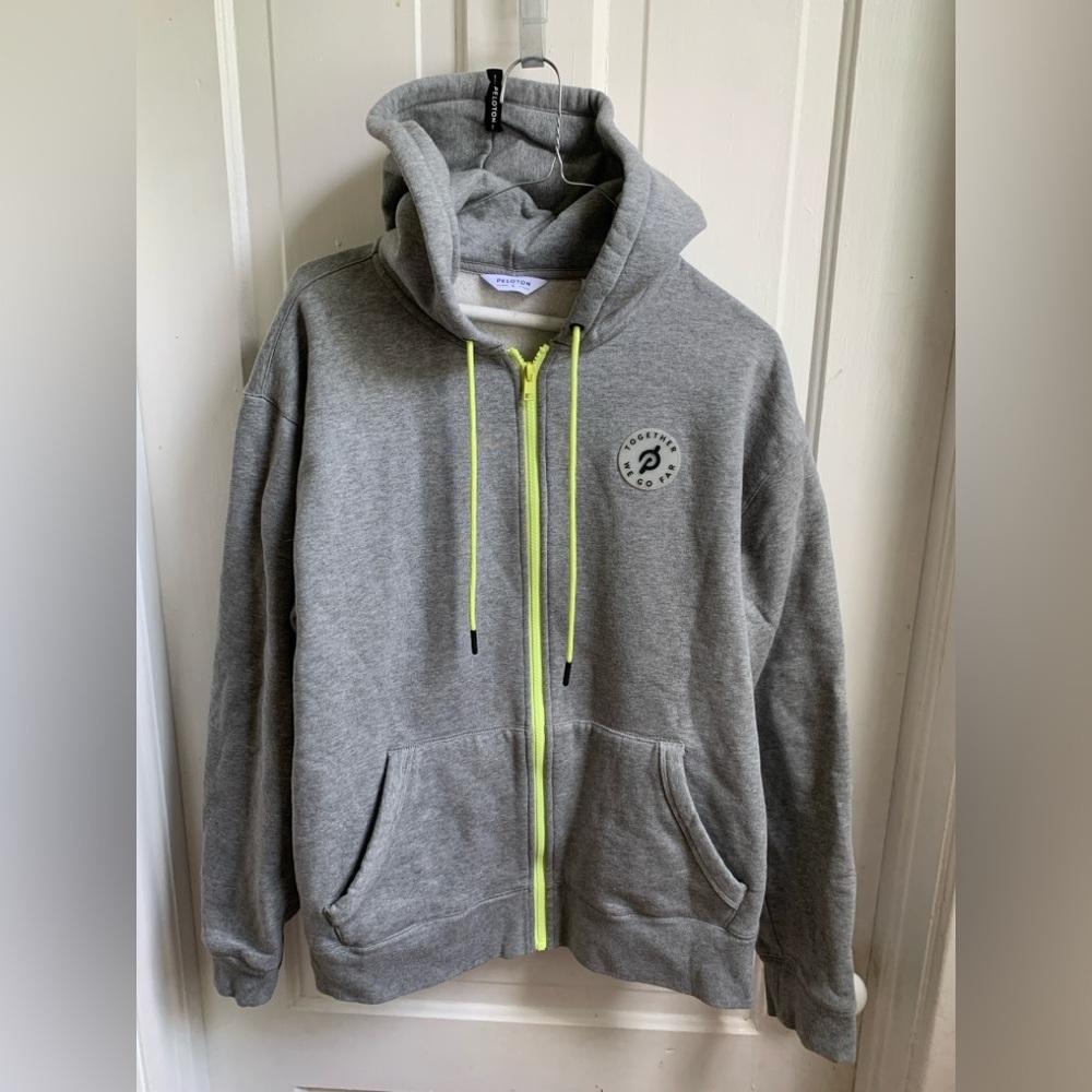 Peleton Zip Up Hoodie Gray Large